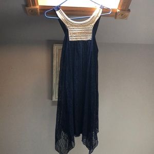 Lacy blue dress with sequins